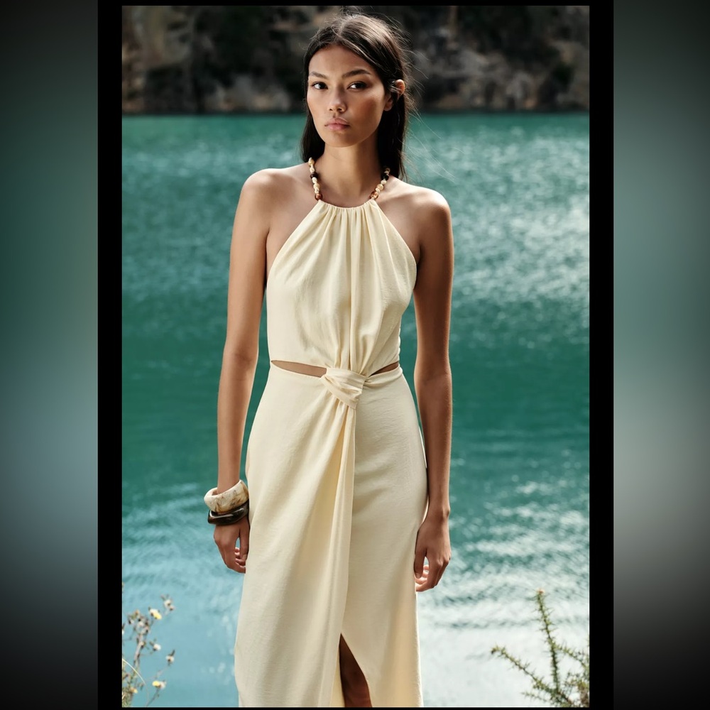 Zara Knot Cut-Out Midi Dress